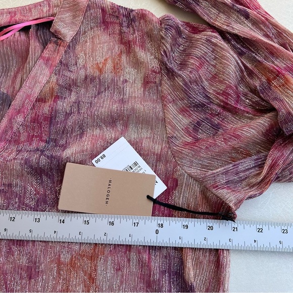 Halogen Metallic Pastel Floral Print
Sheer balloon Sleeve Women Size L - Picture 4 of 8